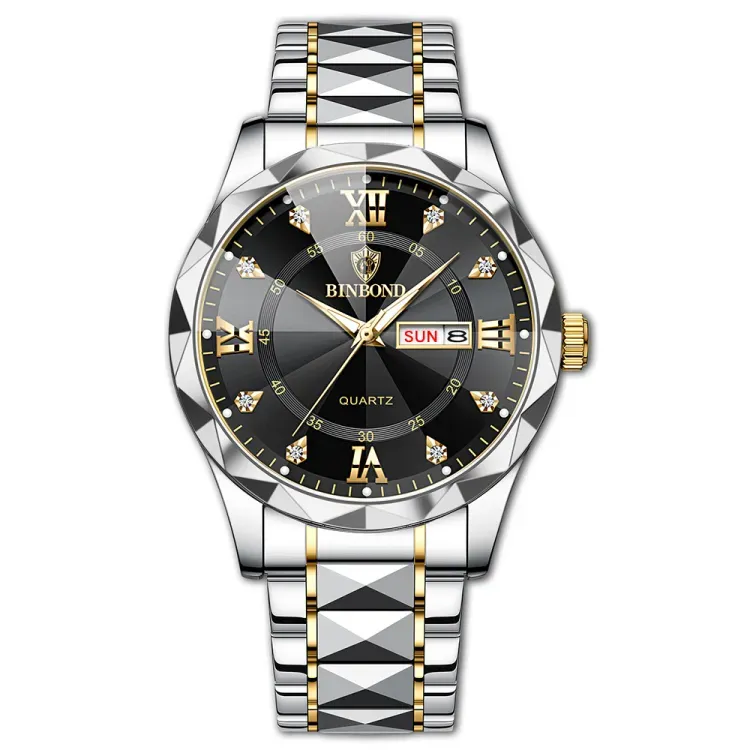 Picture of BINBOND 2521 Luxury Brand Luminous Quartz Watch For Men (Black Dial)