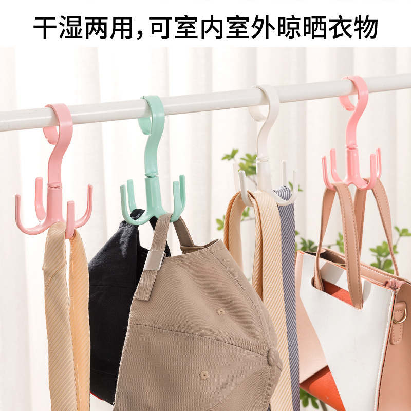 Picture of Rotatable Hook, 360 Degrees Rotated 4 Hooks hanging Rack or 360 Degree hanger(Multicolor)