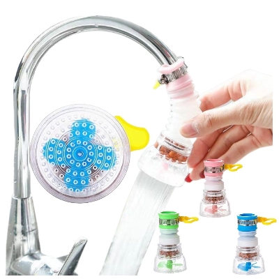 Picture of 360 Adjustable Flexible Kitchen Faucet Tap Extender Splash-Proof Water Filter Outlet Head Water Saving Sprayer Filter Diffuser(Multicolor)