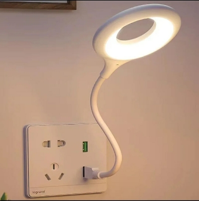 Picture of Voice Control Led Night Light USB Smart Desk Lamp English Portable Foldable Table Lamp Sleep No Wifi Required(White)