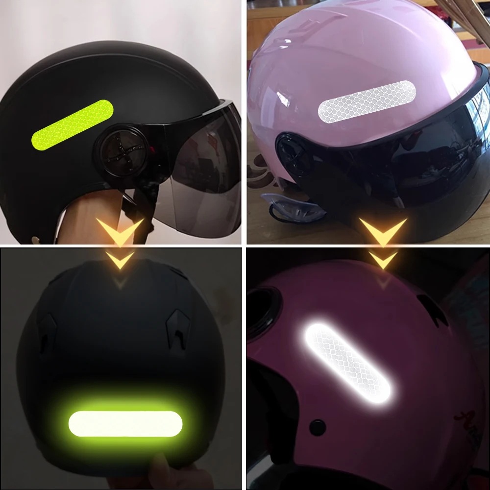 Picture of 4 Pcs Reflective Rim Tape Motorcycle Reflective Tape for Motorcycle Helmets Sticker