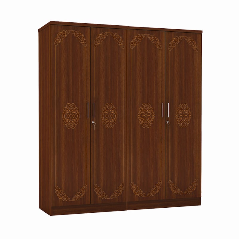 Picture of Modern CNC Design Cupboard Clothes Storage Organizer 4 Door/ 3 Door/ 2 Door/ 1 Door Almirah, Cupboard Closet, Hanging Space with Cloths Storage Shelves & 1 Inner Drawer with Security Lock Almari, Suitable for your Living Room  Home Decor Furniture,