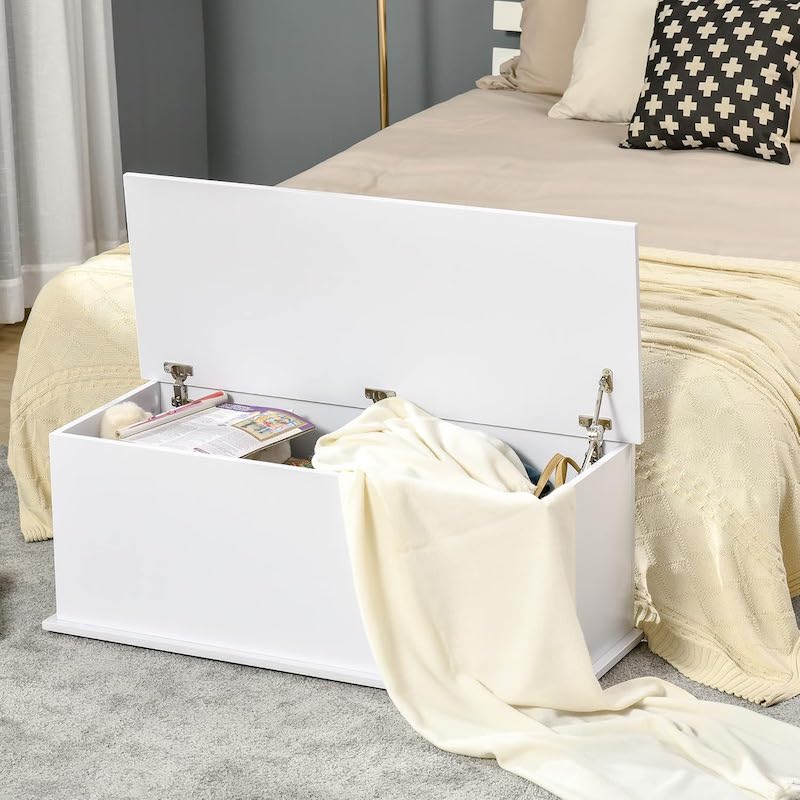 Picture of Moder home Storage Chest, Storage Box Organizer with Flip-top Storage Bench, Space Saving Storage Cabinet for Living Room Bedroom Entryway, 16/40