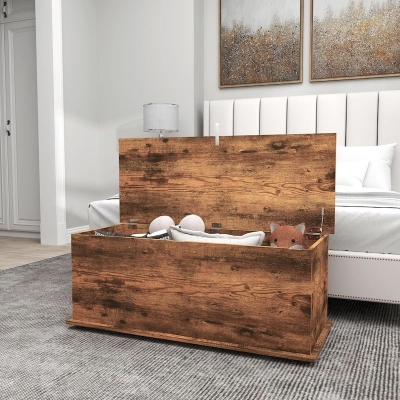 Picture of Moder home Storage Chest, Storage Box Organizer with Flip-top Storage Bench, Space Saving Storage Cabinet for Living Room Bedroom Entryway, 16/40