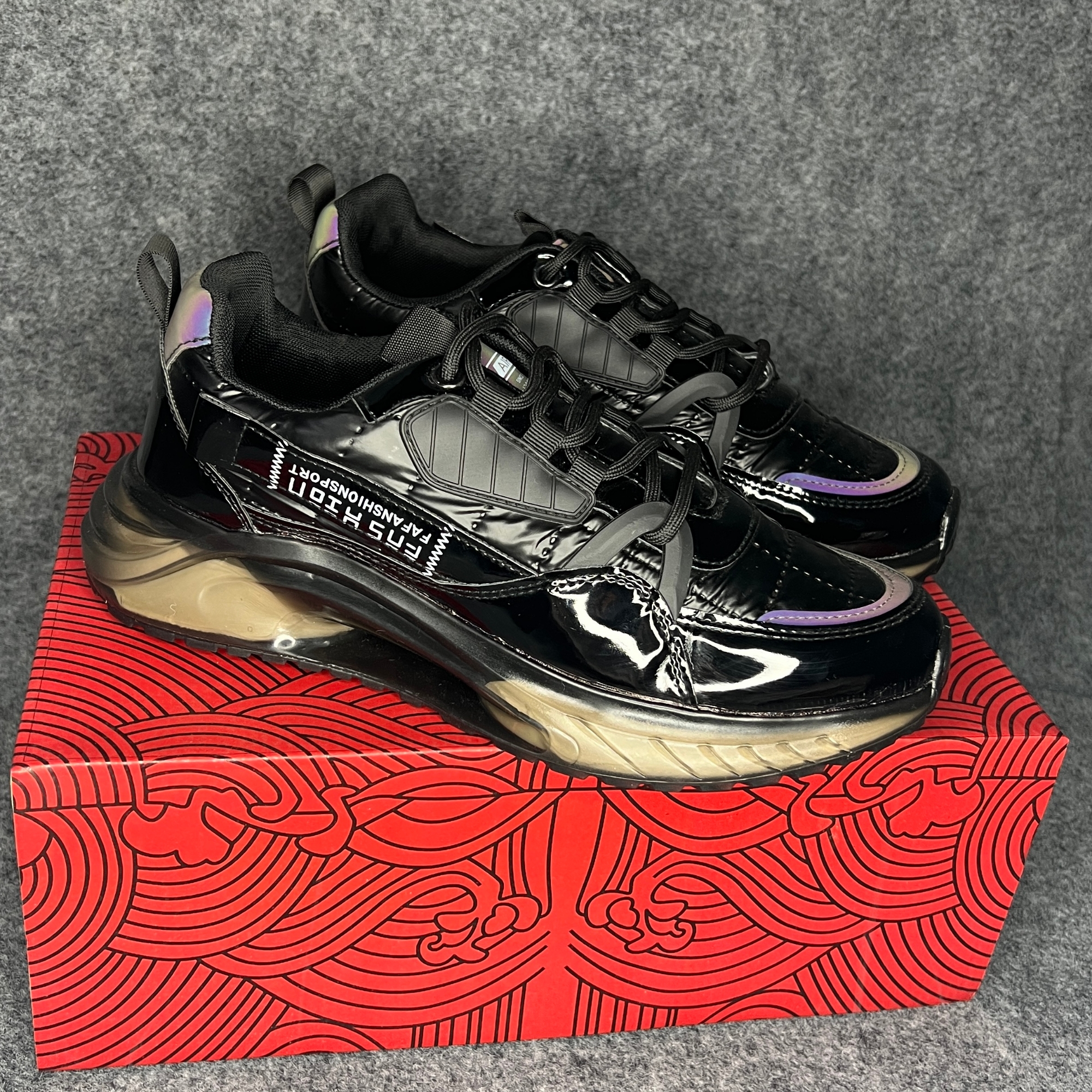 Picture of Shoes for men Summer breathable new versatile sports men's shoes casual sneaker lace-up running shoes sneakers for men - Black