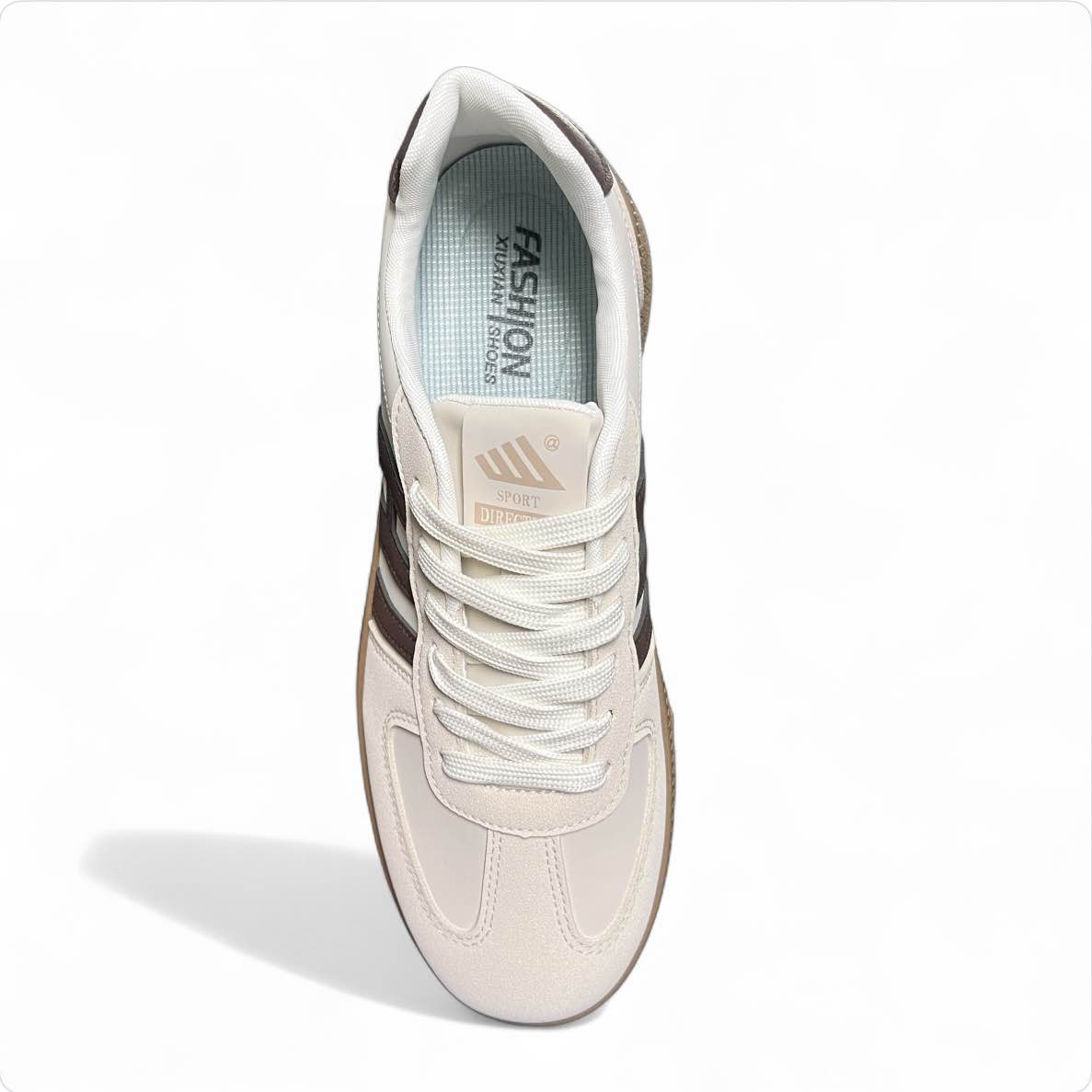 Picture of Premium Street Style Men Casual Sneakers with Round Toe and Low Top Design - Cream