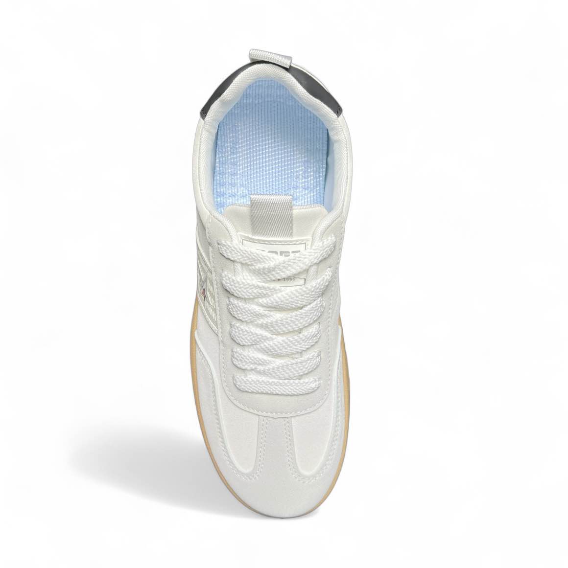 Picture of Men’s White Sneakers with Gum Sole | Stylish Juta Shoes for Men - White