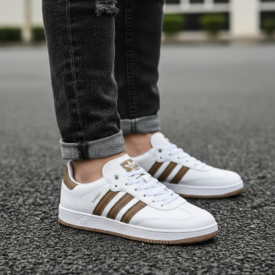 Picture of SAMDA Classic Retro Sneakers for Men – Clean Minimalist Juta - White