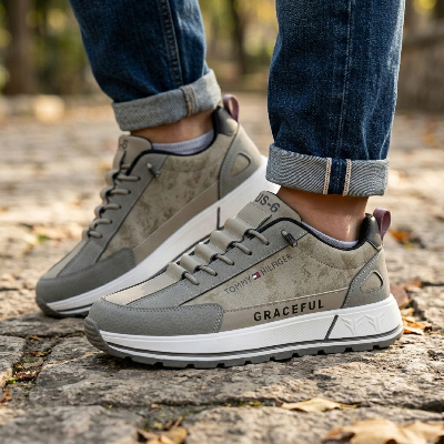 Picture of Premium Grey Casual Sneakers for Men | Fashionable Men Shoes | Comfortable Juta | Stylish Sneakers for Men - Grey