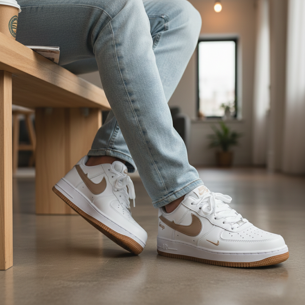 Picture of Superior White Brown Sneakers for Men | Casual Shoes for Men | Stylish Juta | - White