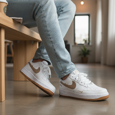 Picture of Superior White Brown Sneakers for Men | Casual Shoes for Men | Stylish Juta | - White