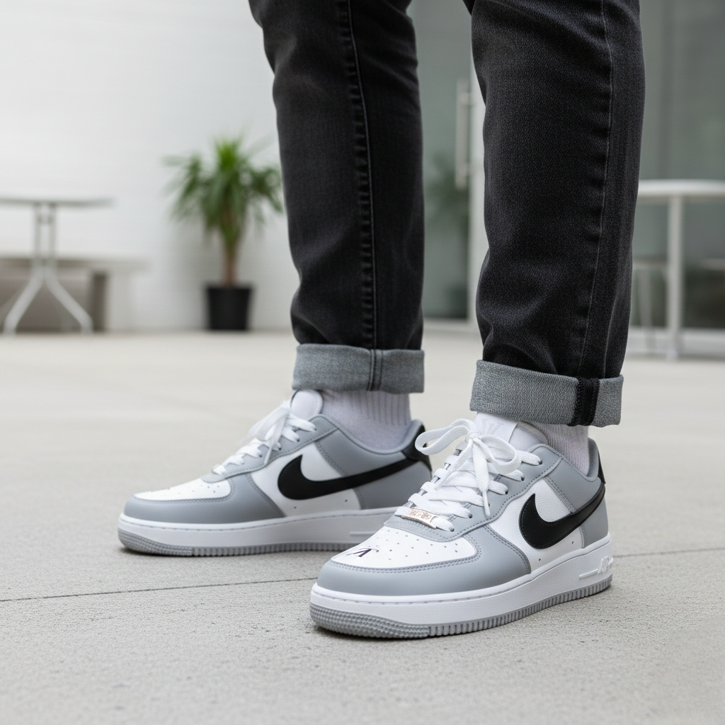 Picture of Premium Monogram Lifestyle Sneakers for Man – Elite Casual Juta - Grey