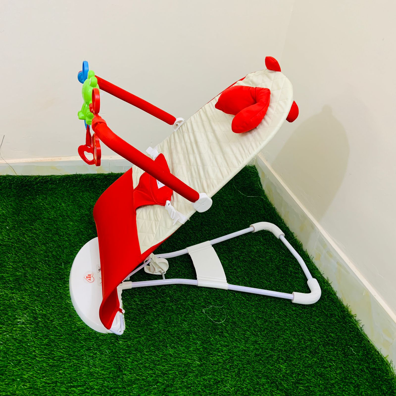 Picture of Comfortable Musical Baby Bouncer Chair with Toy Bar | Foldable Infant Rocker Seat