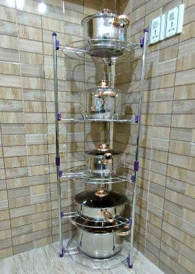 Picture of 5 Layer Kitchen Storage Rack – Heavy Duty Metal & Stainless Steal Pot & Pan Organizer Stand