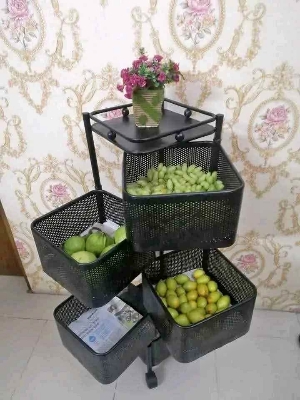 Picture of 4-Tier Movable Round shape Vegetable & Fruit Organizer Basket