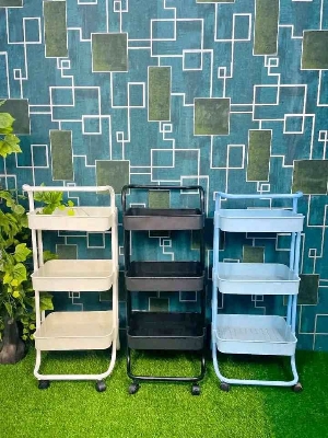 Picture of Multi-Purpose 3-Tier Rolling Storage Trolley – Organizer For Kitchen, Bathroom & Officee