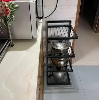 Picture of Wall-Mounted Iron Kitchen Rack | 4-Tier Heavy Duty Storage Shelf