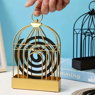 Picture of Mosquito Repellent Coil Holder - Decorative Cage Design for Home & Outdoor Use