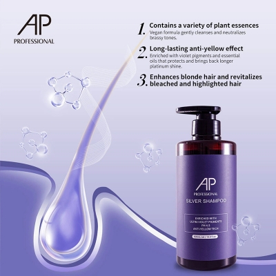 Picture of AP Silver Anti Yellow Silver Shampoo Sulfate Free Paraben Free 500 ML