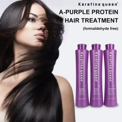 Picture of Keratine Queen Purple Brazilian Botox Hair Treatment Set 1000ML X 3 Pcs