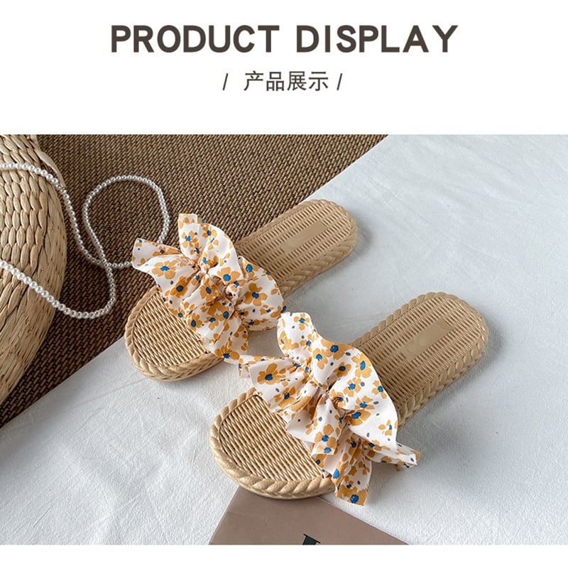 Picture of Women Summer Sandals and Slippers Outer Wear Sandals New Fashion All-match Floral Slippers Leisure Vacation Beach Fairy Sandals