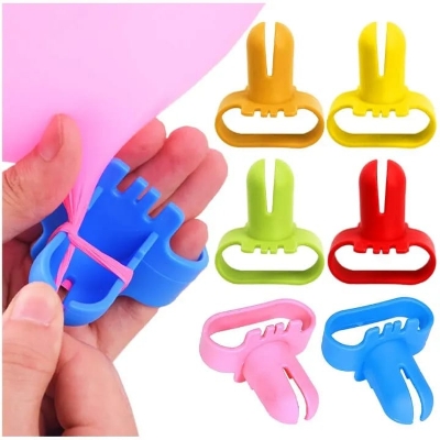 Picture of 5 Pcs Latex Balloon Knotter Easy Tying Device Supplies Balloon Tie Clips Tool Useful Quick Faster Random Color - Green