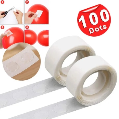 Picture of 100 pcs Super Sticky Double-Sided Adhesive Dot Fixed For Balloon Birthday, Anniversary, Wedding Party Decoration - Multicolor