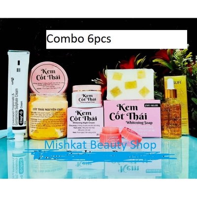 Picture of Kem Cot Full SKin Whitening Combo (All In One Solution Clop-G Cream + Kem Cốt Thái Whitening Cream + Kem Cốt Thái Night Cream + Kem Cốt Thái Soap + Osufi Mini Serum + Laneige Lip Sleeping Mask Berry) Combo 6 pcs