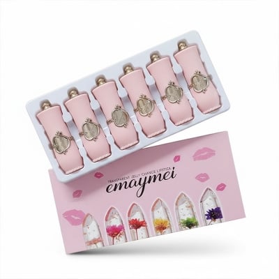 Picture of Transparent Lipstick Jelly Flower Moisturizing Lipstick Color Changing Lip Balm Lip Care Lipstick -6Pcs set