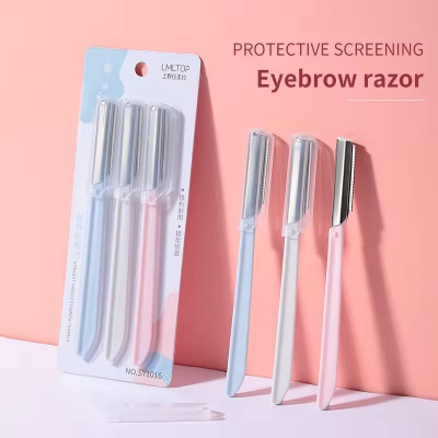 Picture of LMLTOP 3pcs Stainless Steel Eyebrow Razor Set High Quality Face Razors Eyebrow Trimmer SY1016