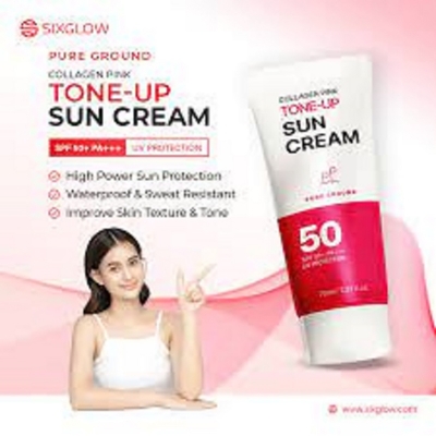 Picture of Pure Ground Collagen Pink Tone-Up Sun Cream 50 SPF 50+ PA+++ UV Protection -70ml