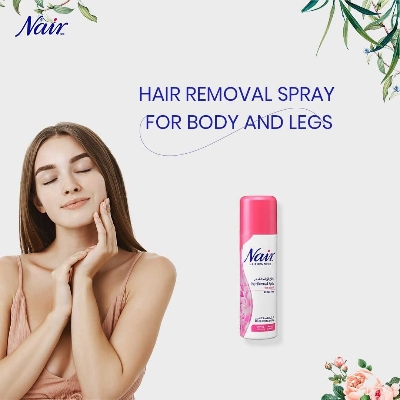 Picture of International UK product unwanted Hair removal spray Nair rose fragrance used for male/ female - 200 ml