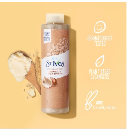 Picture of International USA product ST Ives OATMEAL & SHEA BUTTER Shower gel body wash used for Male/ female - 650 ml