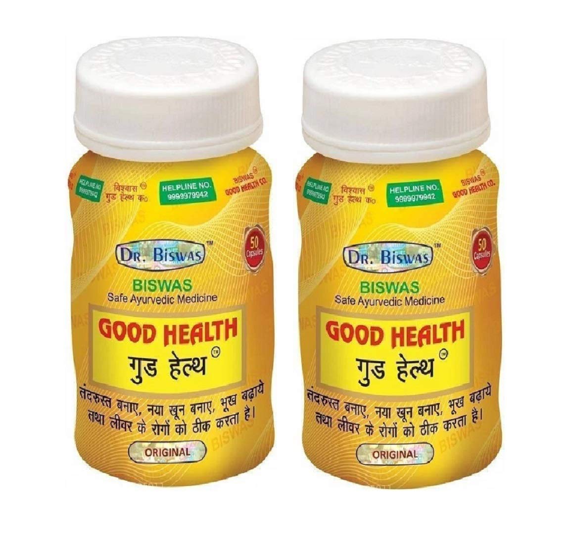 Picture of Good Health Dr Biswas Healthcare Ayurvedic Capsules, Pack Of 2 (50 Tab X 2) | 100 Count