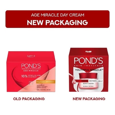 Picture of Indian product Ponds Age miracle youthful Miracle With Haxyl Ratinol Complex Renew & Repair Used For Male /Female - (SPF 15 PA++ Day cream)- 50 Gm