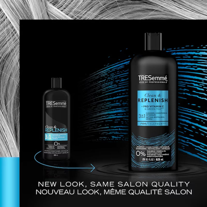 Picture of International USA product Tresemme Clean & Replenish pro Vitamin C (3in1) Shampoo Used For Male/female..828 ML