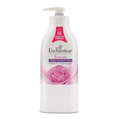 Picture of International Uk Product Enchanteur Perfume body Lotion Romantic Satin smooth Aloe Vera & Olive Butter For used Male/female 500 Ml