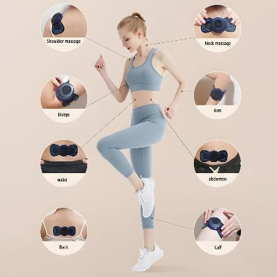 Picture of Mini Massage Stick Pad Butterfly Massager EMS Neck Full Body Back Massage Pain Relief Relaxation Device Machine Wireless Rechargeable Portable Massager – 1 PCS