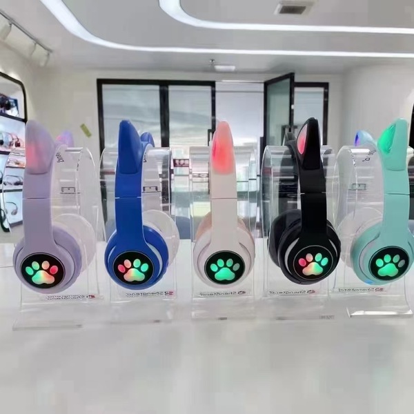 Picture of Hot cat ear headset cute girl headset card-inserting fordable wireless headset