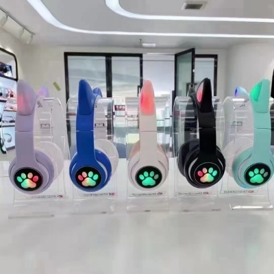 Picture of Hot cat ear headset cute girl headset card-inserting fordable wireless headset