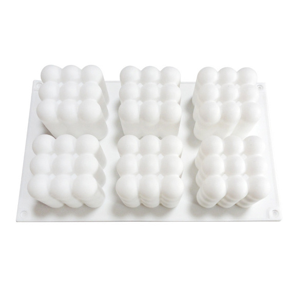 Picture of 6-Piece Rubik's Cube French Mousse Mold Three-Dimensional Magic Ball Silicone Cake Mold DIY Creative Baking Candle Mold