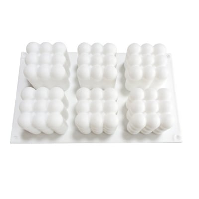 Picture of 6-Piece Rubik's Cube French Mousse Mold Three-Dimensional Magic Ball Silicone Cake Mold DIY Creative Baking Candle Mold