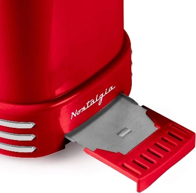 Picture of Nostalgia New and Improved Wide 2-Slice Toaster Perfect for Bread, English Muffins, Bagels, 5 Browning Levels, with Crumb Tray & Cord Storage, Retro Red