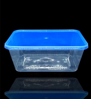 Picture of Premium Transparent Plastic Cream Roll Box with Blue Lid 25 pcs
