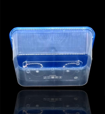 Picture of Premium Transparent Plastic Cream Roll Box with Blue Lid 25 pcs