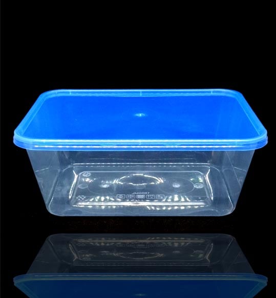 Picture of Premium Transparent Plastic Cream Roll Box with Blue Lid 50 pcs