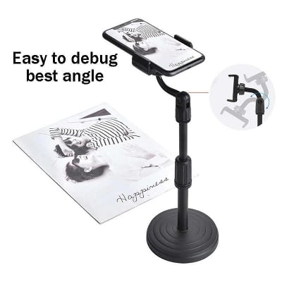 Picture of 360 Rotate Desktop Mobile Phone Holder Stand for Live Streaming YouTube TikTok - Black