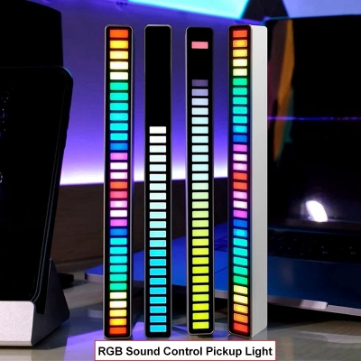 Picture of App Control / Geepact RGB Pickup Light Car Mounted Music Spectrum Light Voice Control 3D Rhythm Light Car Ambience Light Net Red Light Creative Music Spectrum Rhythm Lamp
