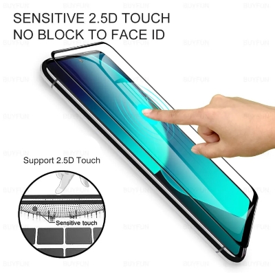 Picture of Universal 6.5" inchi Full HD 5D Rainbow Gorilla Glass For All 6.5 inchi Display Smartphone All New & Old model smartphone usable with Black Border And No Cut-out Highly Clear Glass 2.5D Curved Scratch Prof Blue Ray Protected Glass