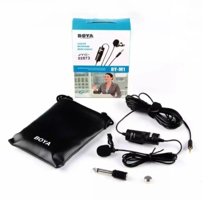 Picture of BOYA M-1 WARED MICROPHONE FOR ALL DEVICE CAMERA smartphone  LAPTOP PC COMPUTERS & SO ON 100% ORGINAL
